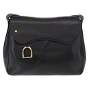 GUCCI Shoulder Bag Leather Black Gold 001 58 1563 Auth 190847-13