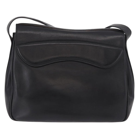 GUCCI Shoulder Bag Leather Black Gold 001 58 1563 Auth 190847
