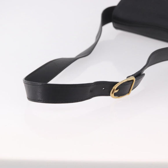 GUCCI Shoulder Bag Leather Black Gold 001 58 1563 Auth 190847