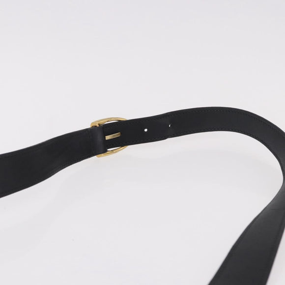 GUCCI Shoulder Bag Leather Black Gold 001 58 1563 Auth 190847