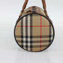Burberrys Nova Check Hand Bag Canvas Beige Gold Auth 190848A-4