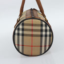 Burberrys Nova Check Hand Bag Canvas Beige Gold Auth 190848A-5