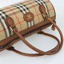 Burberrys Nova Check Hand Bag Canvas Beige Gold Auth 190848A-7
