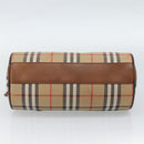 Burberrys Nova Check Hand Bag Canvas Beige Gold Auth 190848A-9