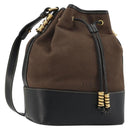 LOEWE Velazquez Shoulder Bag Leather Brown Gold Auth 190849A-1