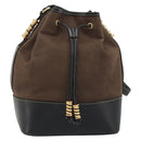 LOEWE Velazquez Shoulder Bag Leather Brown Gold Auth 190849A-13