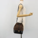 LOEWE Velazquez Shoulder Bag Leather Brown Gold Auth 190849A-22