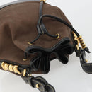 LOEWE Velazquez Shoulder Bag Leather Brown Gold Auth 190849A-6