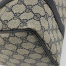 GUCCI GG Supreme Sherry Line Boston Bag PVC Navy Gold 40 02 006 Auth 190850-17