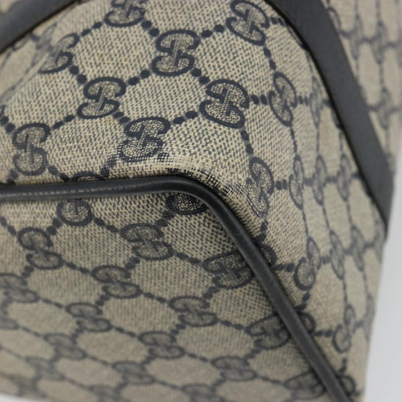 GUCCI GG Supreme Sherry Line Boston Bag PVC Navy Gold 40 02 006 Auth 190850