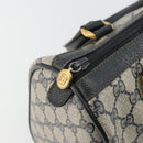 GUCCI GG Supreme Sherry Line Boston Bag PVC Navy Gold 40 02 006 Auth 190850-9