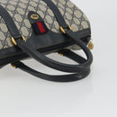 GUCCI GG Supreme Sherry Line Boston Bag PVC Navy Gold 40 02 006 Auth 190850-7