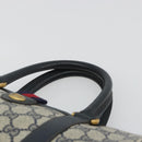 GUCCI GG Supreme Sherry Line Boston Bag PVC Navy Gold 40 02 006 Auth 190850-14
