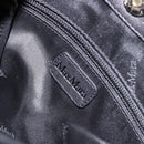 Max Mara Shoulder Bag Leather Black Gold Auth 190851A-15