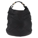 Max Mara Shoulder Bag Leather Black Gold Auth 190851A-2