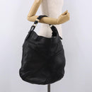 Max Mara Shoulder Bag Leather Black Gold Auth 190851A-21