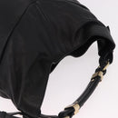 Max Mara Shoulder Bag Leather Black Gold Auth 190851A-6