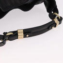 Max Mara Shoulder Bag Leather Black Gold Auth 190851A-7
