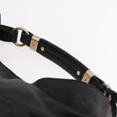 Max Mara Shoulder Bag Leather Black Gold Auth 190851A-8
