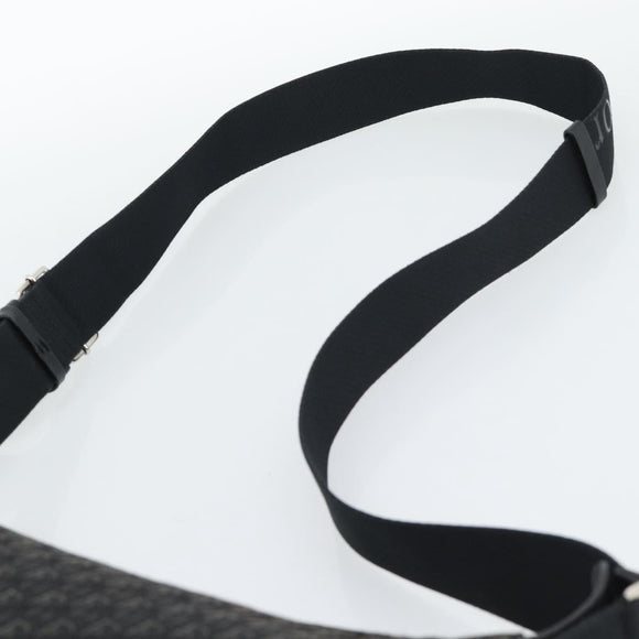 Christian Dior Trotter Canvas Shoulder Bag Black Silver Auth 190852A