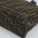 FENDI Zucca Canvas Hand Bag Black Brown Auth 190854-9