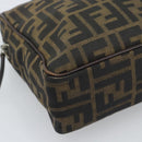 FENDI Zucca Canvas Hand Bag Black Brown Auth 190854-14