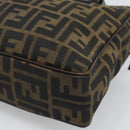 FENDI Zucca Canvas Hand Bag Black Brown Auth 190854-15