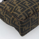 FENDI Zucca Canvas Hand Bag Black Brown Auth 190854-16