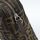 FENDI Zucca Canvas Hand Bag Black Brown Auth 190854-10