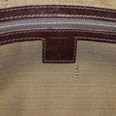 FENDI Zucca Canvas Hand Bag Black Brown Auth 190854-17