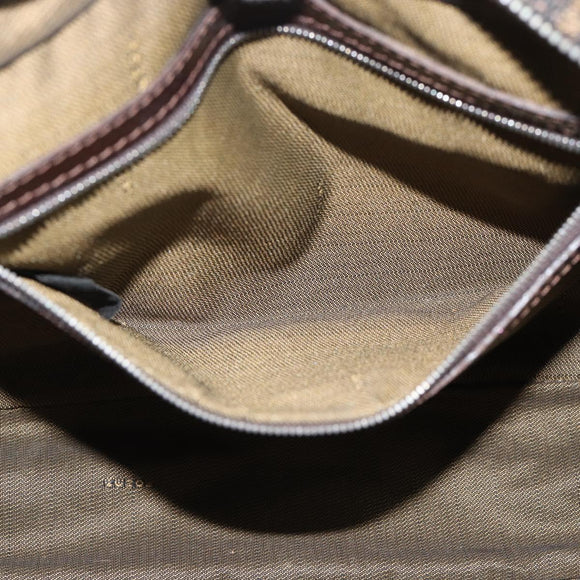 FENDI Zucca Canvas Hand Bag Black Brown Auth 190854