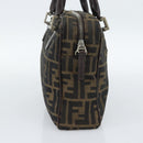FENDI Zucca Canvas Hand Bag Black Brown Auth 190854-3