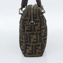 FENDI Zucca Canvas Hand Bag Black Brown Auth 190854-4