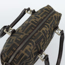 FENDI Zucca Canvas Hand Bag Black Brown Auth 190854-6