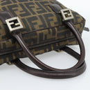 FENDI Zucca Canvas Hand Bag Black Brown Auth 190854-7