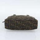 FENDI Zucca Canvas Hand Bag Black Brown Auth 190854-5