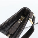GUCCI GG Canvas Guccissima Bag Leather Dark Brown Gold 201538 Auth 190855-10