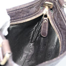 GUCCI GG Canvas Guccissima Bag Leather Dark Brown Gold 201538 Auth 190855-18