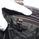 GUCCI GG Canvas Guccissima Bag Leather Dark Brown Gold 201538 Auth 190855-20
