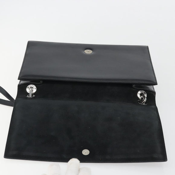 GUCCI Shoulder Bag Patent Leather Black Silver 001 2033 Auth 190856