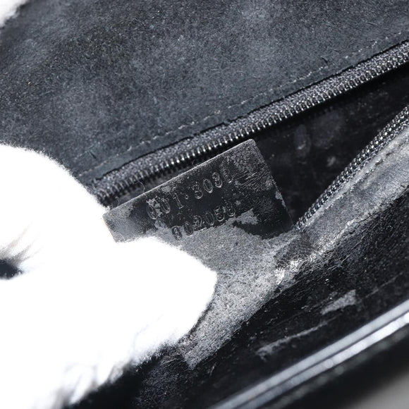 GUCCI Shoulder Bag Patent Leather Black Silver 001 2033 Auth 190856