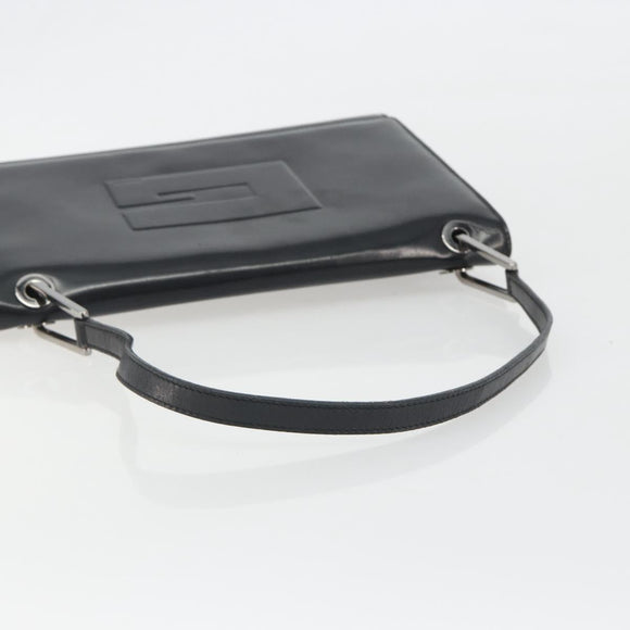 GUCCI Shoulder Bag Patent Leather Black Silver 001 2033 Auth 190856