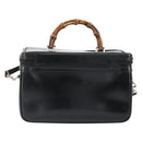 GUCCI Bamboo Hand Bag Patent Leather 2way Black Silver 013 122 2491 Auth 190862-2