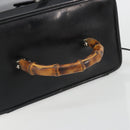 GUCCI Bamboo Hand Bag Patent Leather 2way Black Silver 013 122 2491 Auth 190862-7
