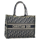 Christian Dior Trotter Canvas Oblique Book Hand Bag 2way Navy Auth 190866A-1