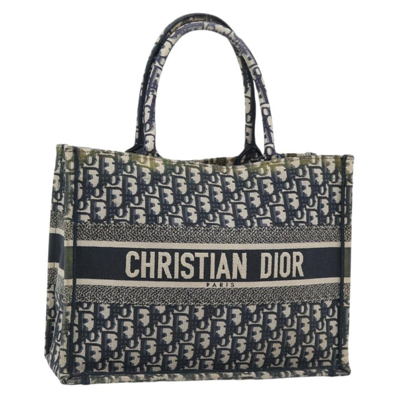 Christian Dior Trotter Canvas Oblique Book Hand Bag 2way Navy Auth 190866A
