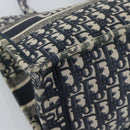 Christian Dior Trotter Canvas Oblique Book Hand Bag 2way Navy Auth 190866A-14