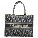 Christian Dior Trotter Canvas Oblique Book Hand Bag 2way Navy Auth 190866A-13