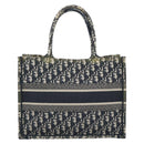 Christian Dior Trotter Canvas Oblique Book Hand Bag 2way Navy Auth 190866A-2