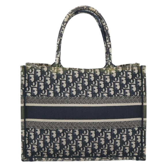 Christian Dior Trotter Canvas Oblique Book Hand Bag 2way Navy Auth 190866A